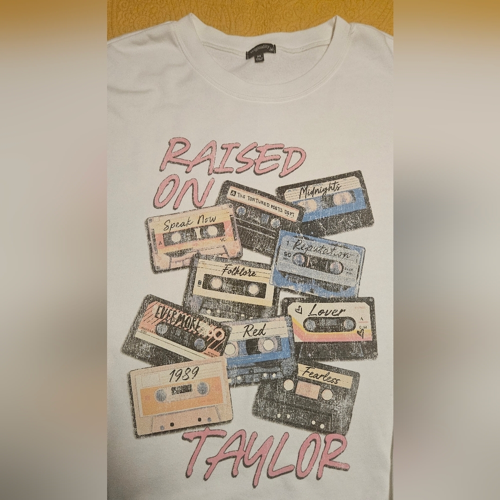 NEW Taylor Swift Oversized Raised On Taylor Graphic Sweatshirt: Size- Medium
